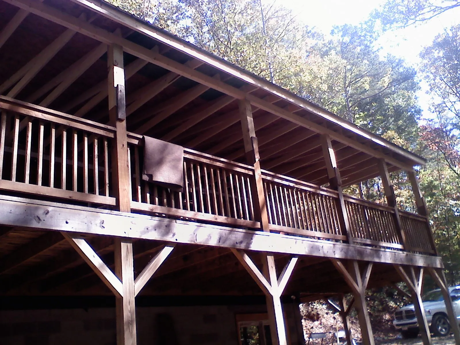 Timber framing under a new elevated porch and deck — Roof Leak Repair in Carmichaels by Roofing Brothers